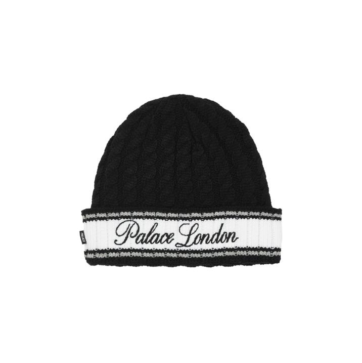 PALACE LONDON CABLE KNIT BEANIE BLACK one color