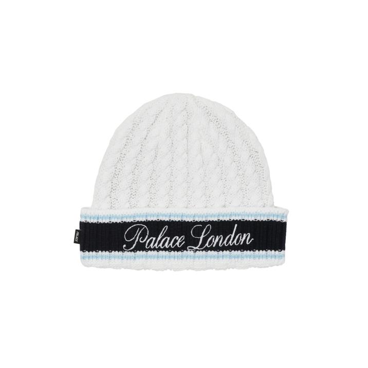 PALACE LONDON CABLE KNIT BEANIE WHITE one color