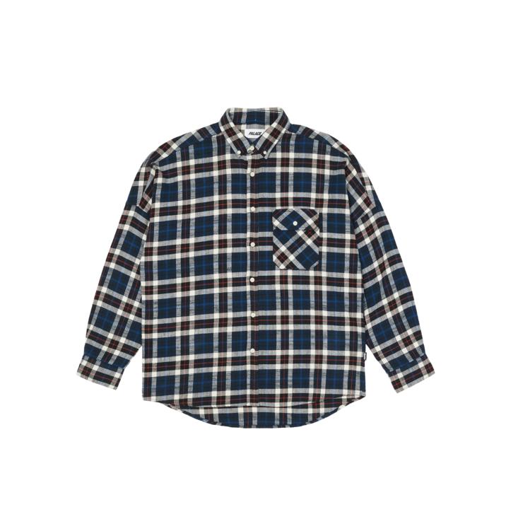 Thumbnail FLANNEL DROP SHOULDER SHIRT NAVY one color