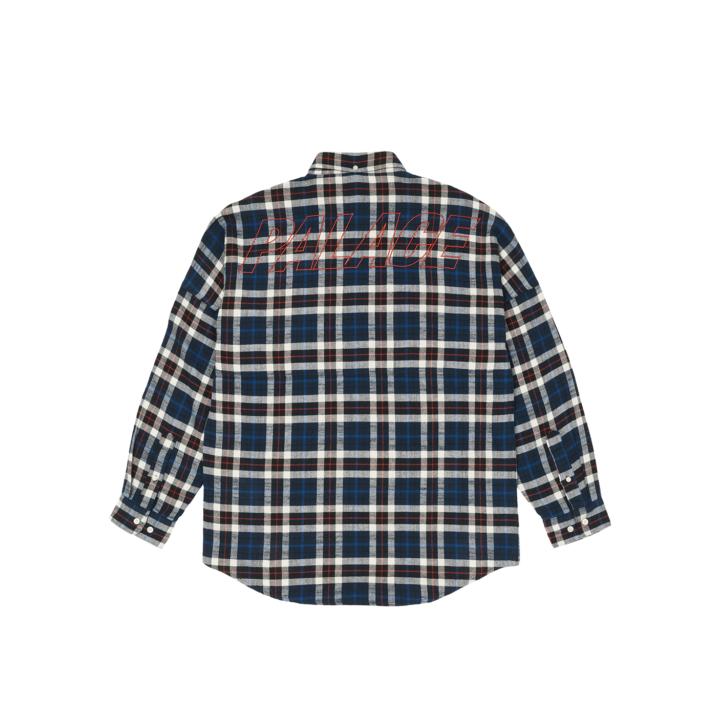 Thumbnail FLANNEL DROP SHOULDER SHIRT NAVY one color