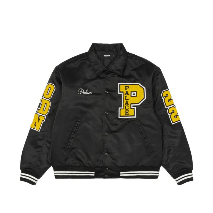 Thumbnail SATIN VARSITY JACKET BLACK one color