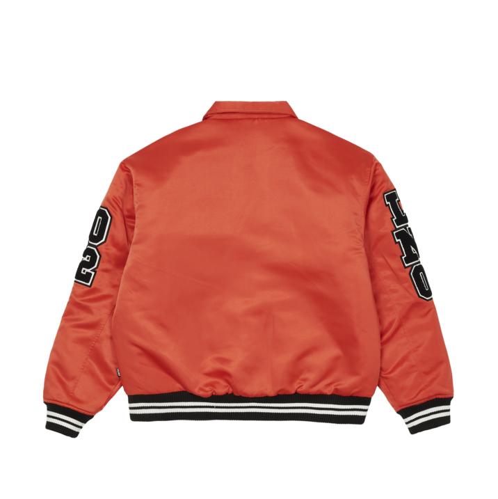 Thumbnail SATIN VARSITY JACKET ORANGE one color