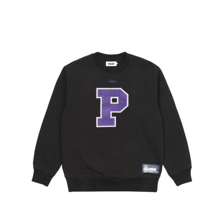 Thumbnail VARSITY APPLIQUE CREW BLACK one color