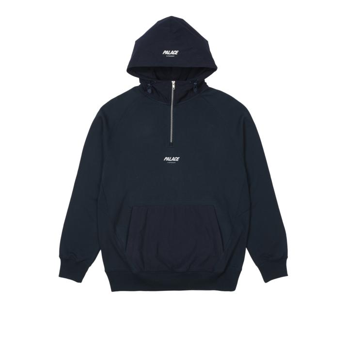 Thumbnail 1/4 ZIP COTTON PANEL HOOD NAVY one color