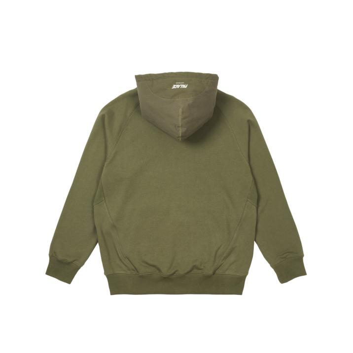 Thumbnail 1/4 ZIP COTTON PANEL HOOD OLIVE one color