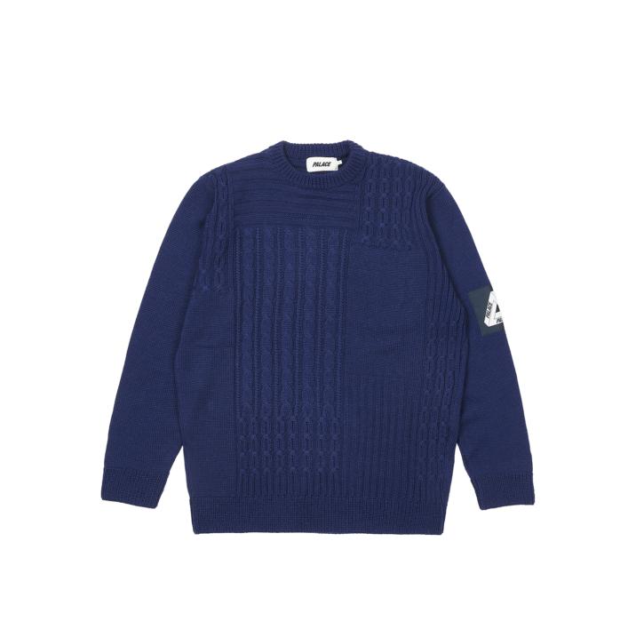 Thumbnail CABLE PATCHWORK KNIT NAVY one color