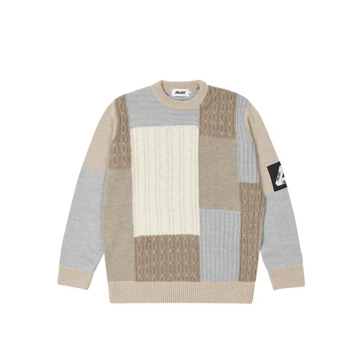 Thumbnail CABLE PATCHWORK KNIT MULTI one color