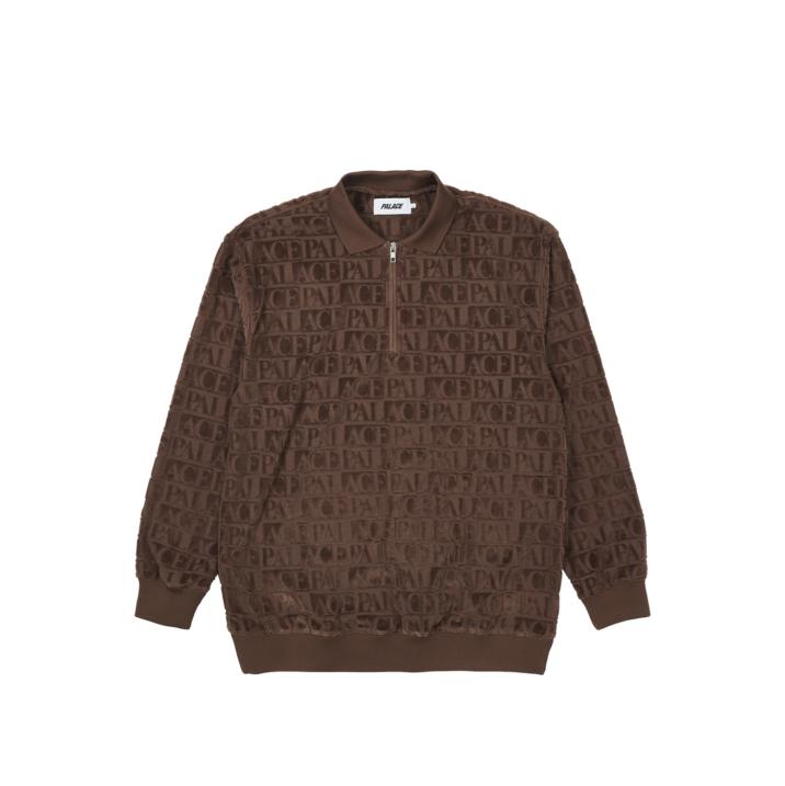 Thumbnail DOMINO JACQUARD 1/4 ZIP POLO CREW BROWN one color