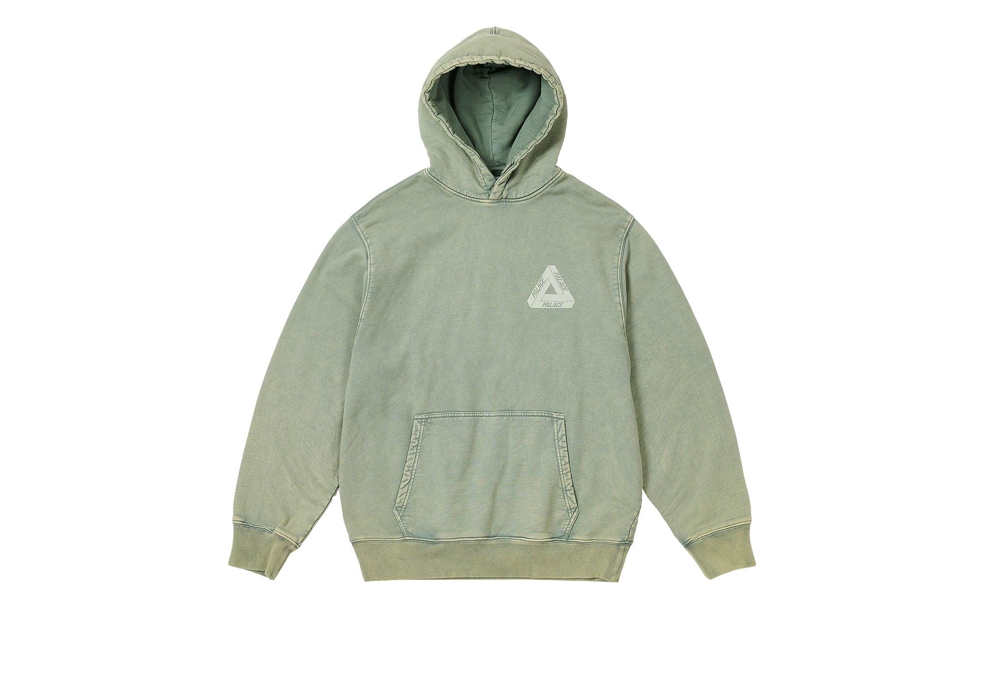 Washed Out Tri-Ferg Hood Green - Winter 2023 - Palace Community