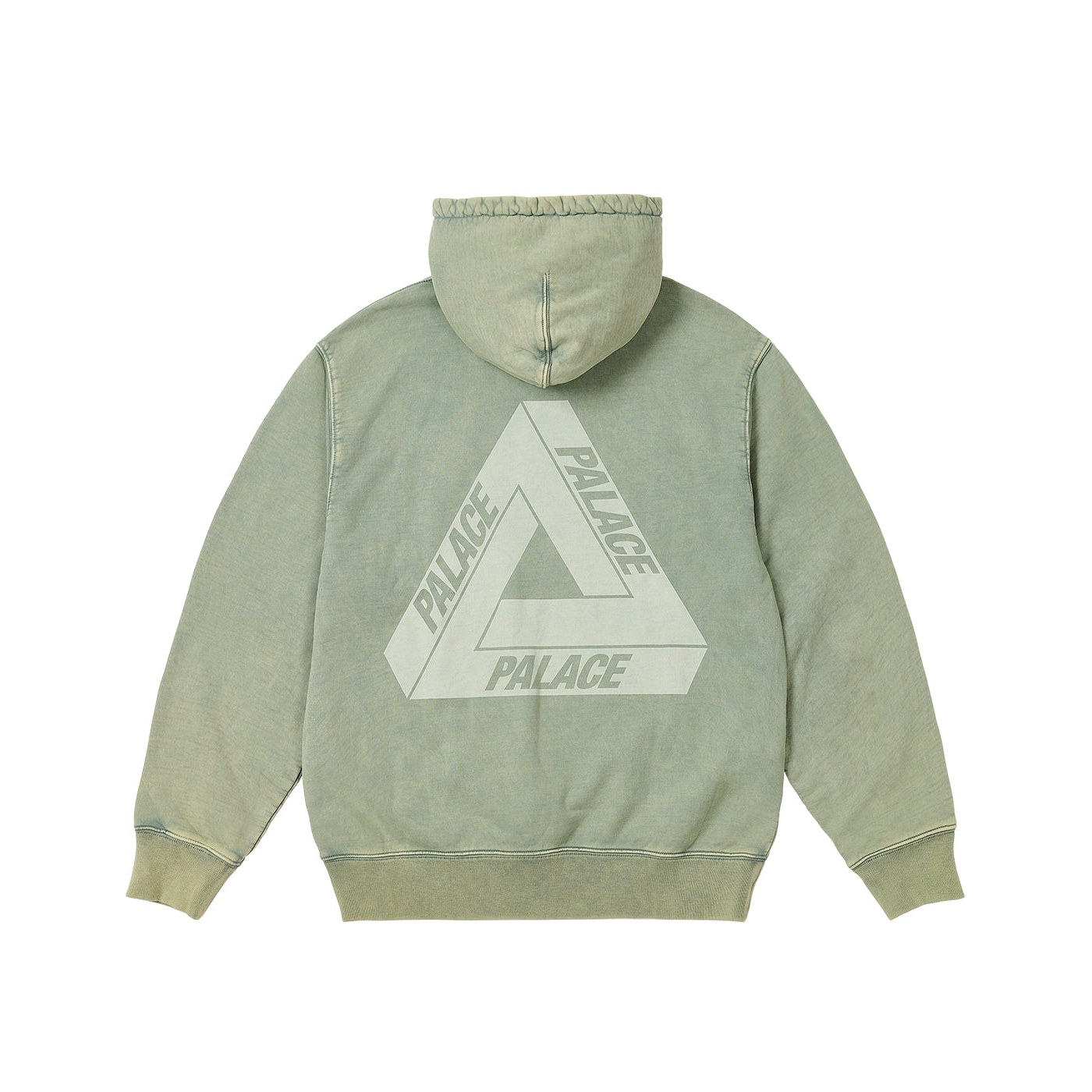 Washed Out Tri-Ferg Hood Green - Winter 2023 - Palace Community