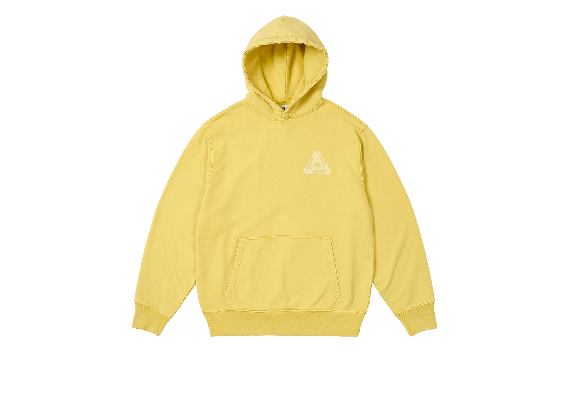 Washed Out Tri-Ferg Hood Yellow - Winter 2023 - Palace Community