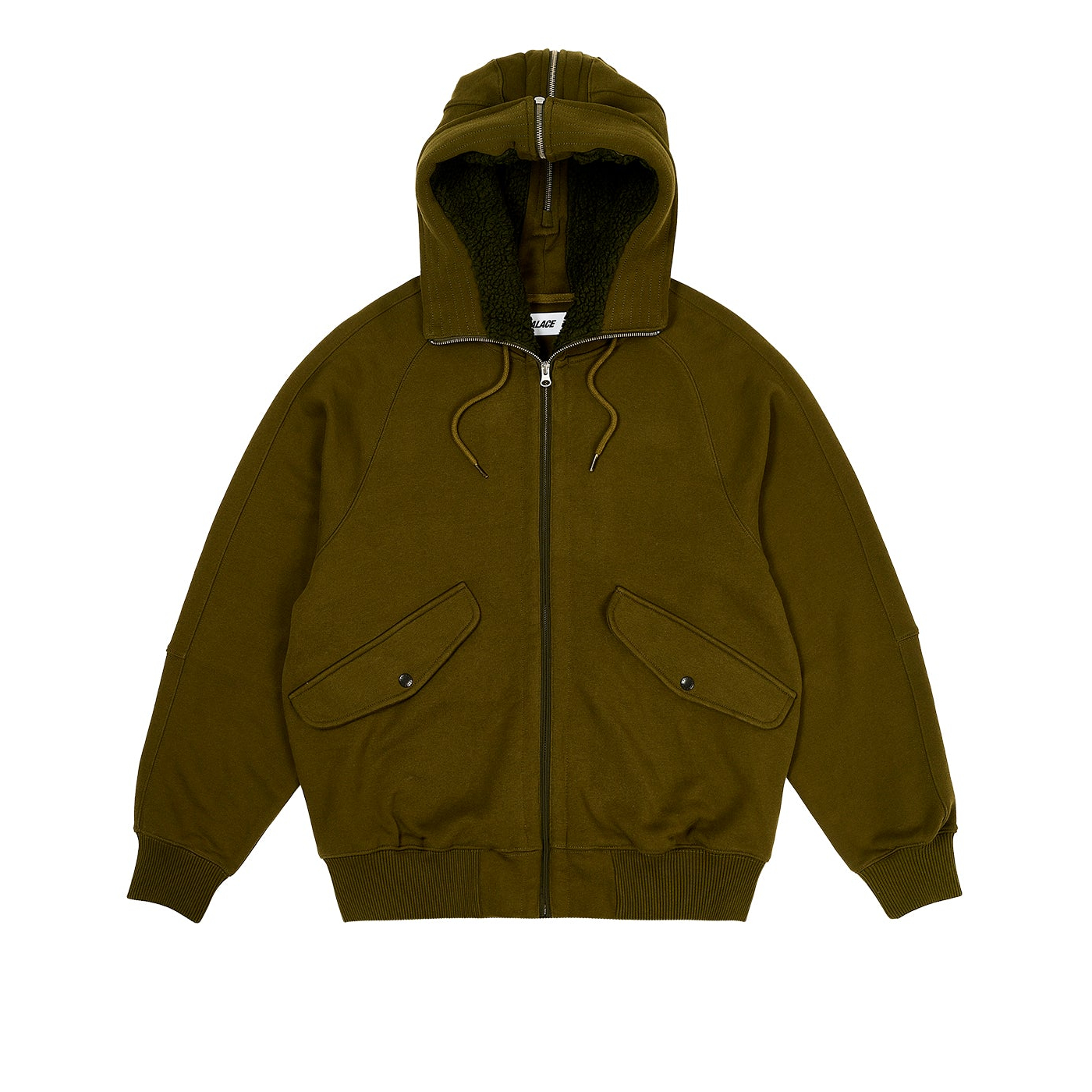 Thumbnail SPLIT HOOD BOMBER SWEAT OLIVE one color