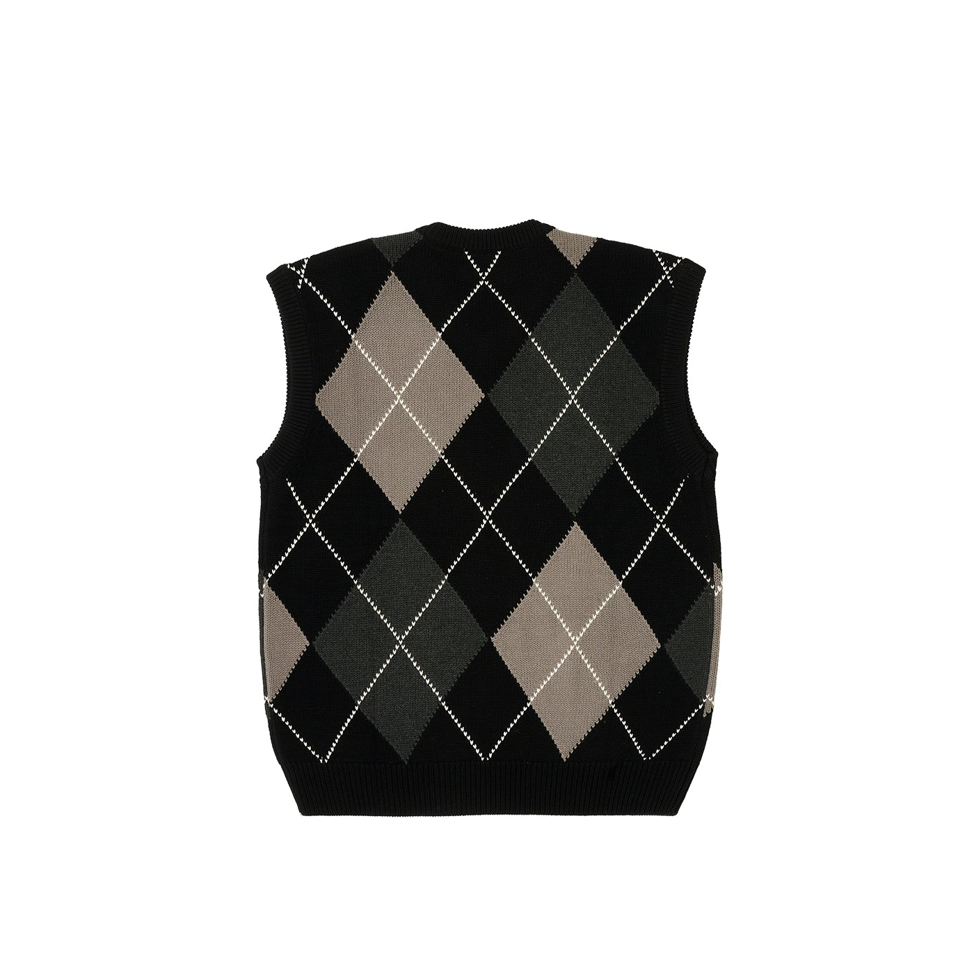 Thumbnail ARGYLE KNIT VEST BLACK / GREY one color