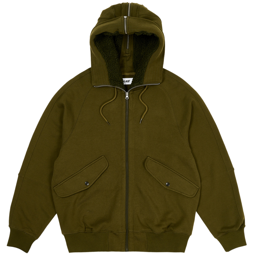 Thumbnail SPLIT HOOD BOMBER SWEAT OLIVE one color