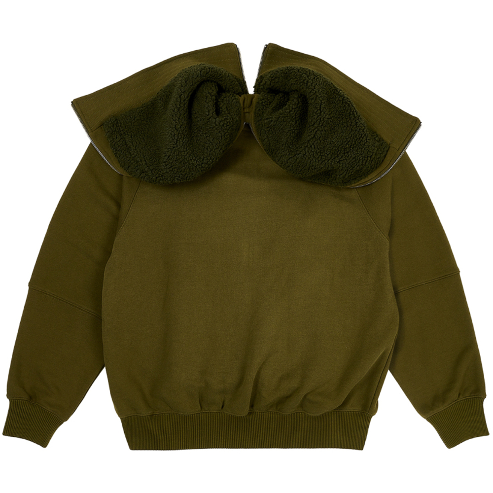 Thumbnail SPLIT HOOD BOMBER SWEAT OLIVE one color