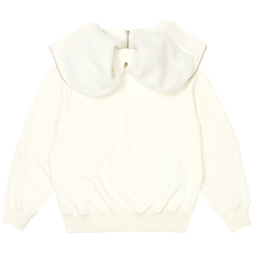 Thumbnail SPLIT HOOD BOMBER SWEAT WHITE one color