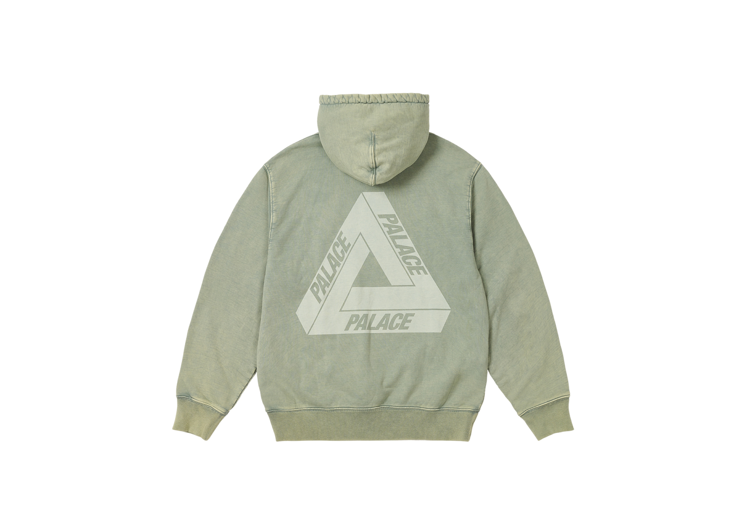 Washed Out Tri-Ferg Hood Green - Winter 2023 - Palace Community