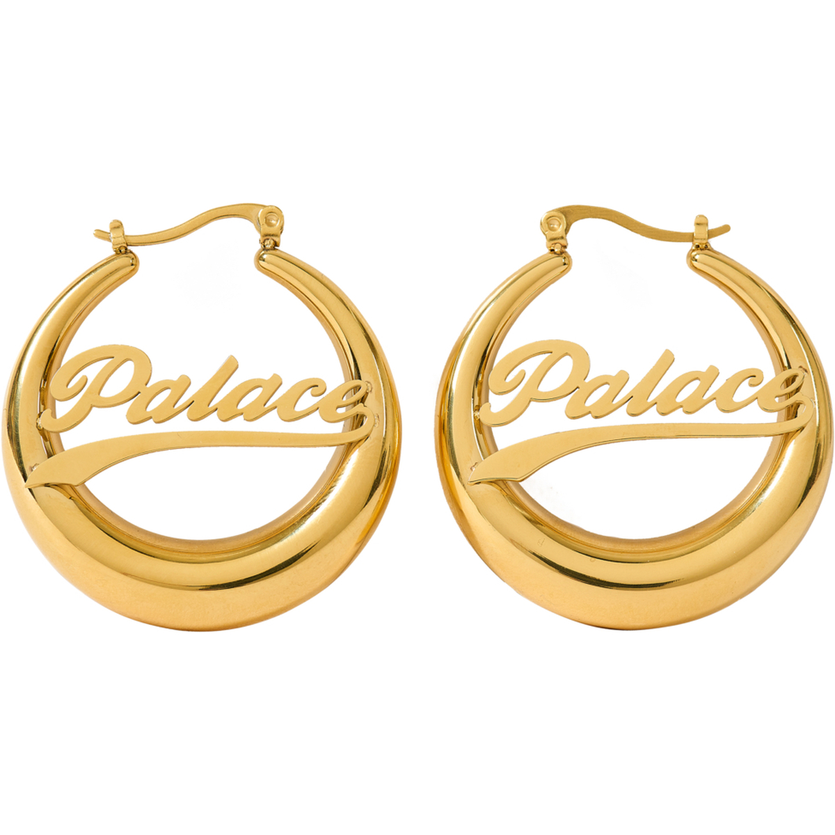 Thumbnail PALACE SCRIPT HOOP EARRINGS GOLD PLATED one color